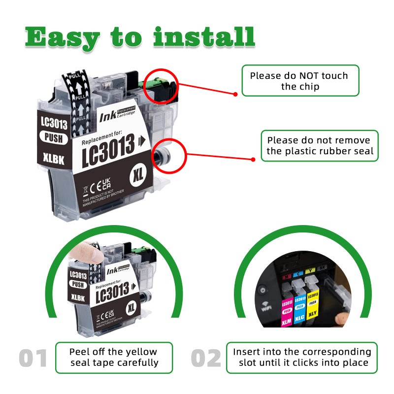 GREENARK Compatible Ink Cartridge Replacement for Brother LC3013 LC 3013XL Black High Yield Ink Cartridges 4 Pack LC3013 BK Work for Brother MFC-J491DW MFC-J497DW MFC-J690DW MFC-J895DW Printers - Image 4